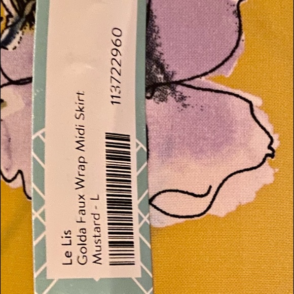 NWT!! LE LIS- Golda Faux Wrap Midi Skirt - Picture 9 of 12